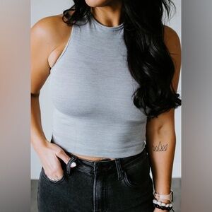 Chelsea Deboer Brami Tank by Lily and Lottie High Rise Heather Gray size XL/2XL